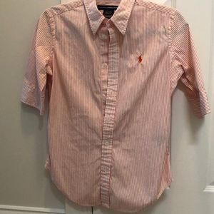 🟠 Ralph Lauren blouse, white and orange